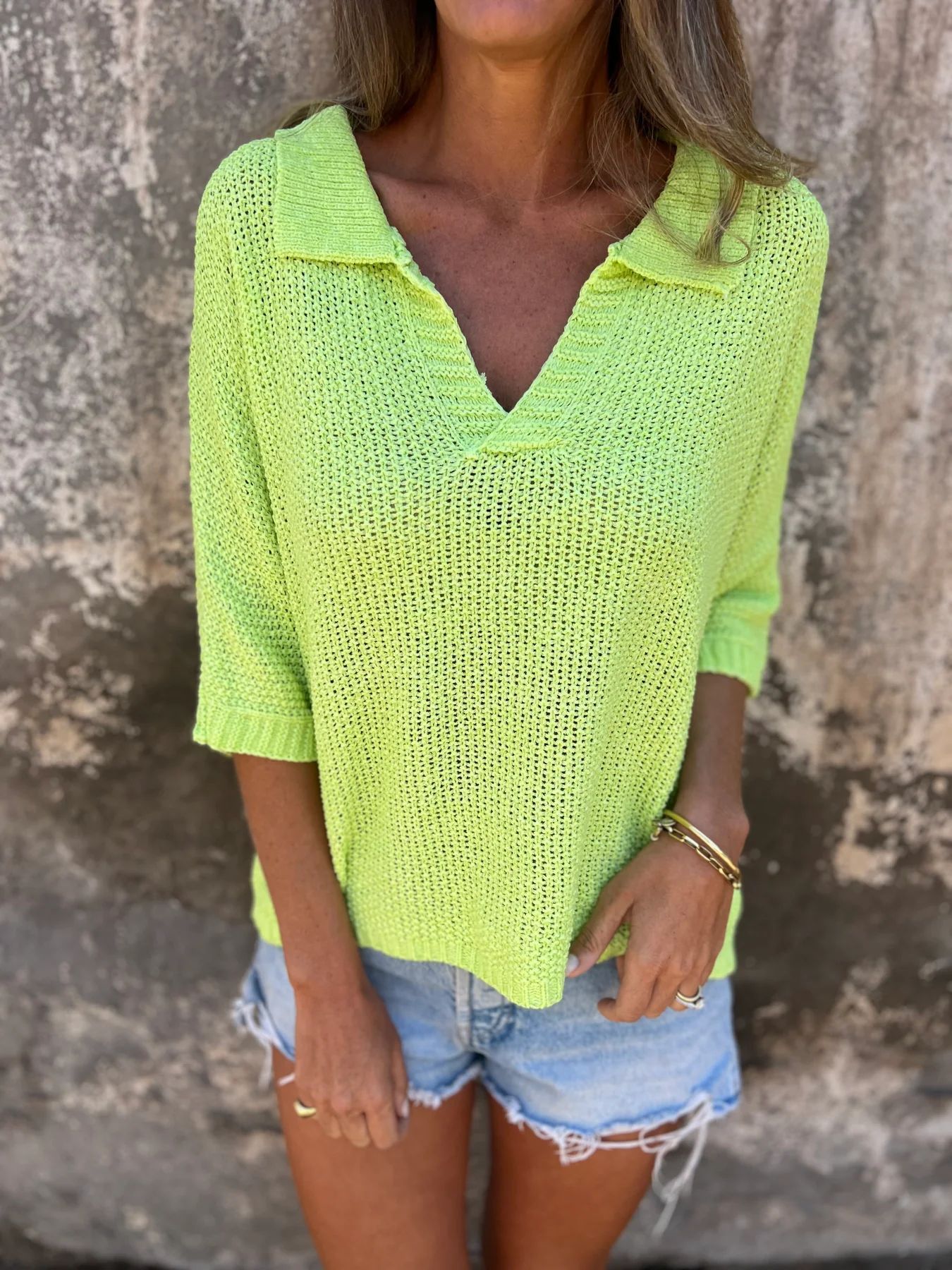 Haut Femme Maille Col Revers