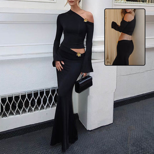 Ensemble Fleuri Asymétrique Chic