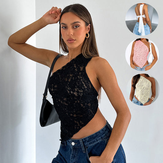 Top Dentelle Dos Nu Femme Été