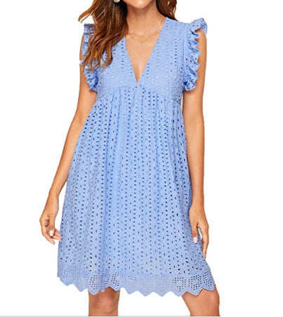 Robe Dentelle Col V