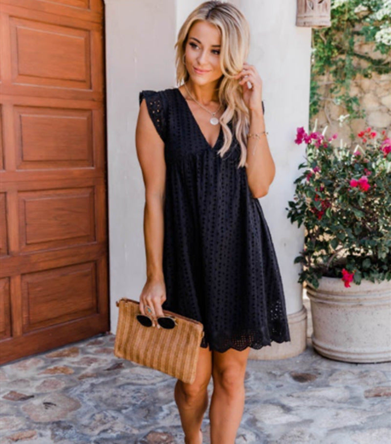 Robe Dentelle Col V