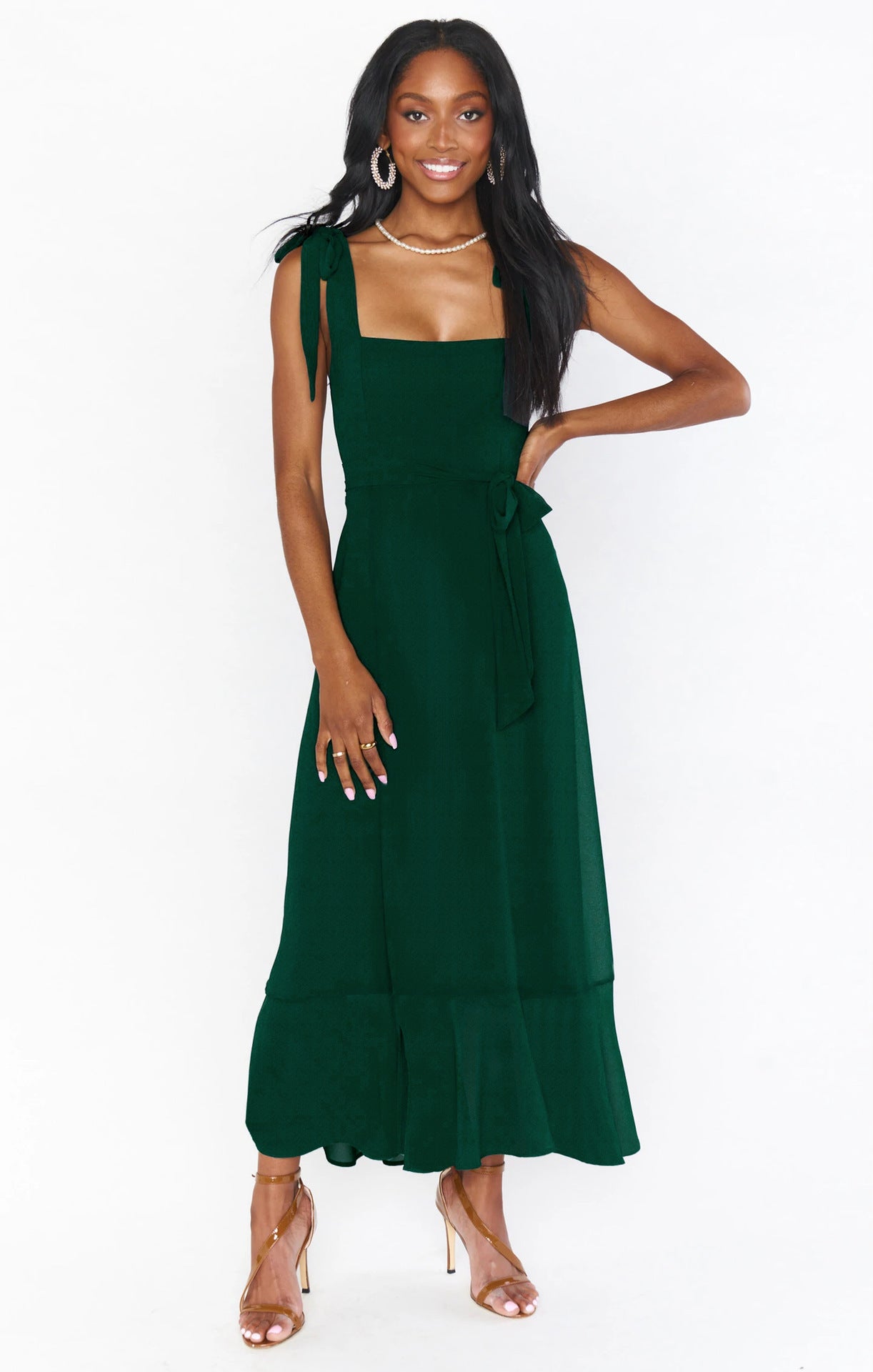 Robe Bretelles Fente Lacets